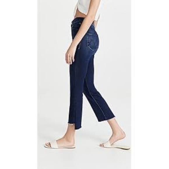 MOTHER THE INSIDER CROP STEP FRAY NIGHT TRIPPER JEANS - Picture 1 of 7